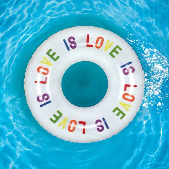 "Love Is Love" LGBTQ Pride Round Pool Float Swimming Ring Rainbow Inflatable 33” - Picture 12 of 12